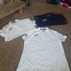 Sporty New Womens Bronco "NIKE" Shirts White L & XL, Blue Large Only $15 Each