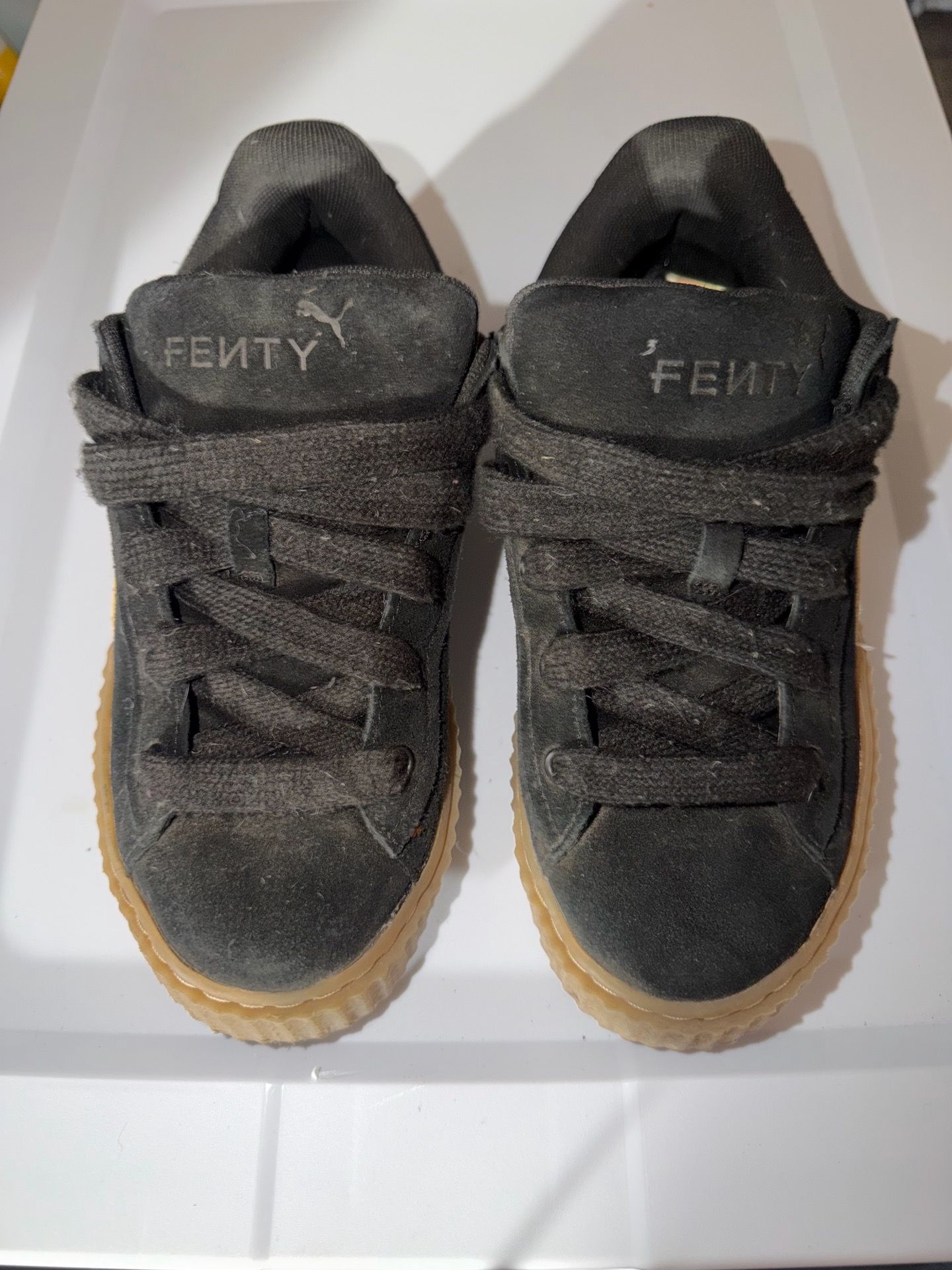 Black suede womens Fenty Puma sneakers
