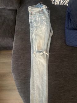 Light Wash Distressed Purple jeans
