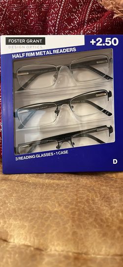 Foster Grant Half Rim Metal Readers +2.50