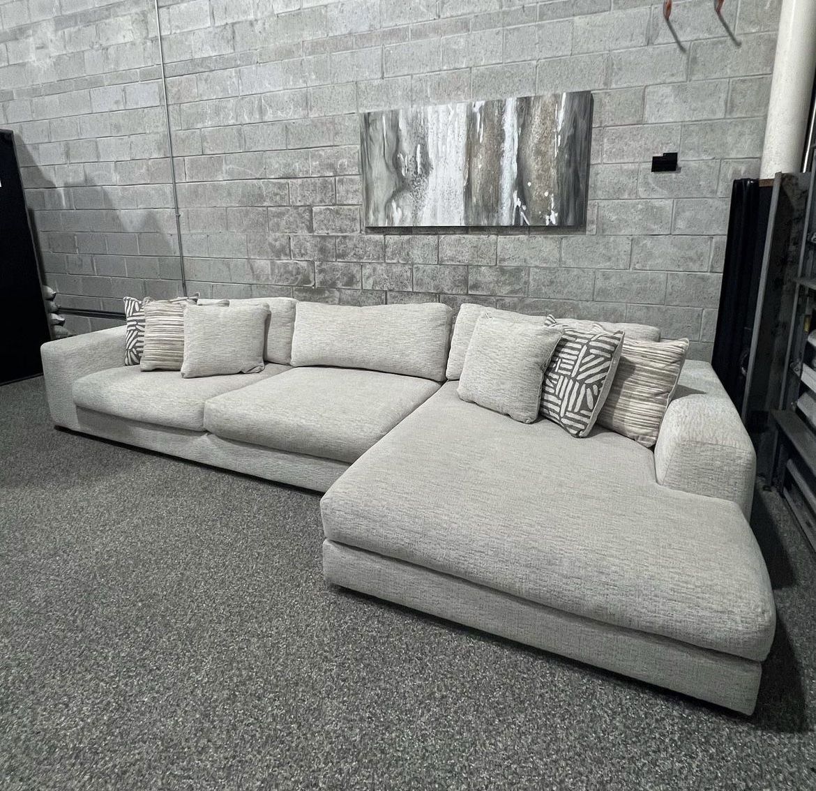 CindyCrawford Oatmeal Large Sectional