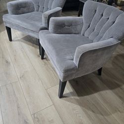 2 Gray Accent Chairs