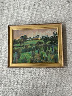Oil Painting - Nature Scene With Gold Leaf Frame
