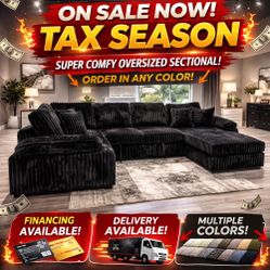 (Many Colors) Brand New Super Plush Comfy Corduroy Sectional Set 