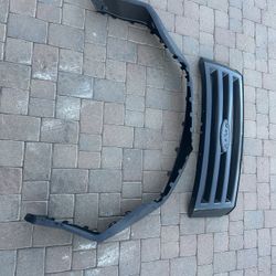 Grille and Front Upper Bumper Cover For 2010 Ford Expedition