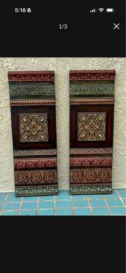 GARDEN DECOR WALL PANELS ACCENT PIECE SET OF 2