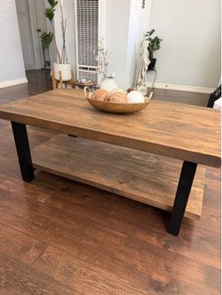 Wood coffee table