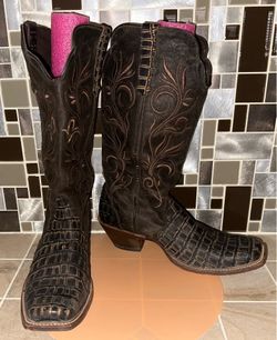 Twisted X Boots Size 9.5 B Square Toe Brown Cowgirl WRAL 005 Riding Leather