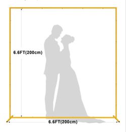 6.6 X  6.6 Ft Metal Square Backdrop Stand Gold 
