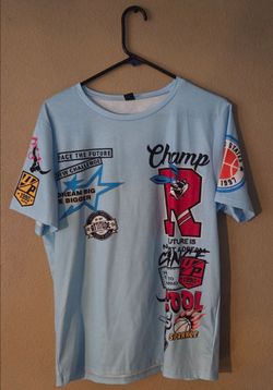 Manfinity Baby Blue Joysei Graphic T-Shirt M