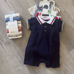 3 Piece Jogger, Nike Shirt Towels And  Tommy Hilfiger3/6 Months And New Born