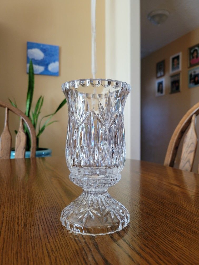 Princess House Crystal Led Crystal Hurricane Candle Lamp