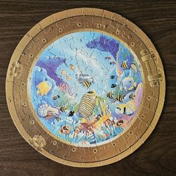 A Through The Window 13" Round Jigsaw Puzzle 