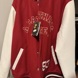 Bape Jacket Leather Sleeves Xl Men