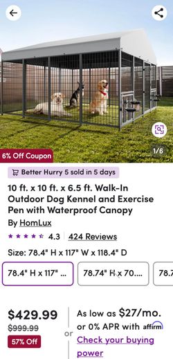 10' x 10' x 6.5' Kennel
