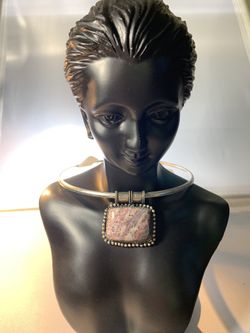 Genuine Cold Stone Indian Silver Necklace