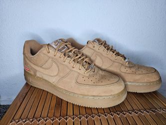 Nike Air Force 1 Low x Supreme Wheat – Tan Suede Sneakers – Men's 10.5-Worn Once