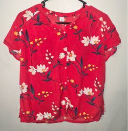 Old Navy Red Floral Shirt