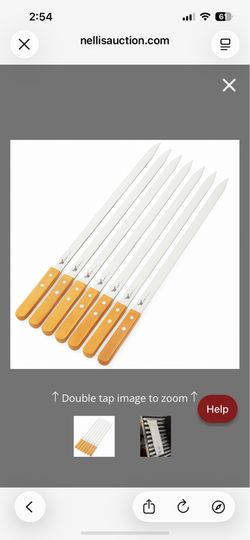 G & F Products BBQ Skewers, 23" Flat Stainless Steel Metal Kabob Skewers With Wooden Handles, Reusable 8-Piece Set With Storage Bag For Grilling Meat,