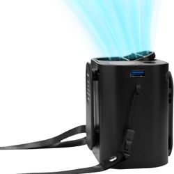 Protable Fan Rechargeable, 15000 mAh Battery Operated, Personal Waist Wearable Cooling Fan with Light, Max 15H Working Time, 3 Speeds 9000RPM Srtong A
