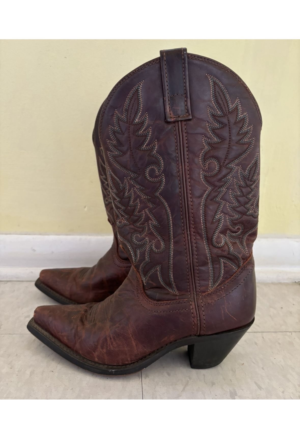Vintage Leather Cowboy Boots