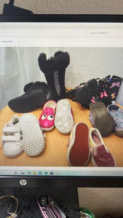 6 pairs Toddler girls shoes -Sizes 4, 4.5. & 5