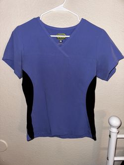 blue scrub top
