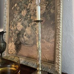 Vintage Antique Brass Candle Stick Lamp