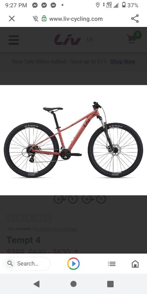 Liv Bike Tempt 4 Pink- Medium frame Pink 