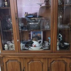 80 yr old china Cabinet glass door and storage for your china and silverware