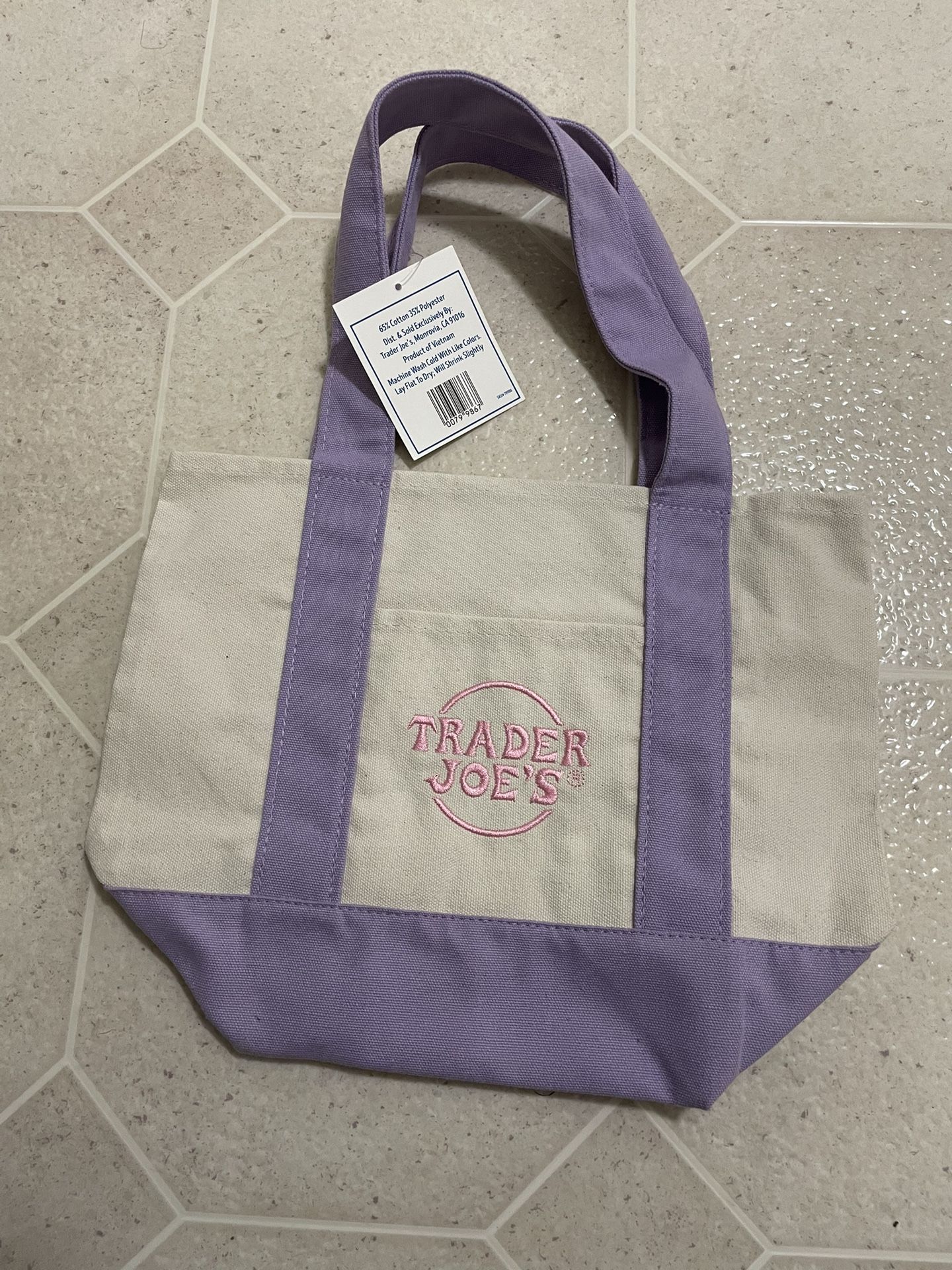 Small Lavender Trader Joe’s Tote Bag, Real Legit From Trader Joes, Never Used 