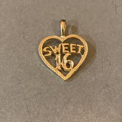 Gold Plated Sweet 16 Charm
