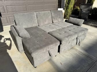 *Free Delivery* Gray Sectional Sleeper Couch Sofa