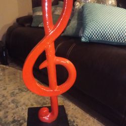 Red Music Note Statue,It's 14 1/2 In Tall,$8