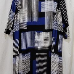 3/4 Sleeve Plaid Print Dress
