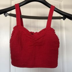 🔥❤️ CHERRY RED SMOCKED BABY TANK – ROMANTIC, FLIRTY, Y2K CORE SMALL ❤️🔥