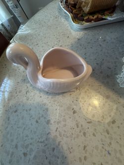 Ceramic And Porcelain Swan Planter