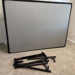 Like New Queen Box Spring and Metal Queen Frame. Used only a few times. 