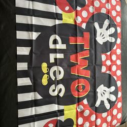 Mickey Mouse Twodles Birthday Banner/Backdrop