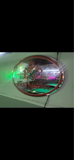 Budweiser beautiful mirror bar sign . Originally $225