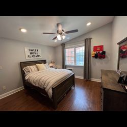 Full Ashley Furniture Bedroom Set (Bed, Dresser, Two Night Stands)