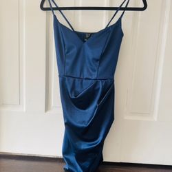 Beautiful navy blue formal midi dress 