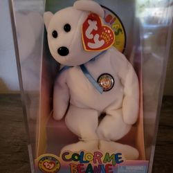 TY Color Me Beanie Bear In Case 2002 