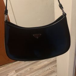 Prada Cleo Brushed Leather Shoulder Bag 