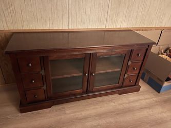 Wood TV media stand