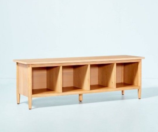 4-Cube Wood Storage Bench - Natural - Hearth & Hand with Magnolia