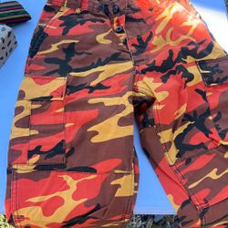 Orange Camouflage Cargo Pants