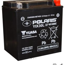 BRAND NEW -Polaris 12V 30Ah Sealed Rechargeable AGM Battery for Specific Sportsman, Scrambler, ACE, RANGER, RZR, Snowmobile, Slingshot Models, YIX30L,
