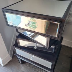 Mirrored Drawer Nightstand 