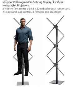 Missyou 3D Hologram Fan Splicing Display 3x56cm